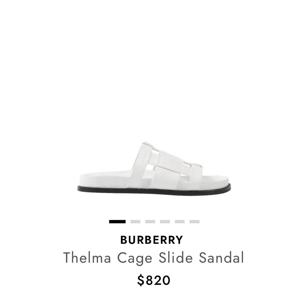 Burberry Thelma Cage Slide Sandals White